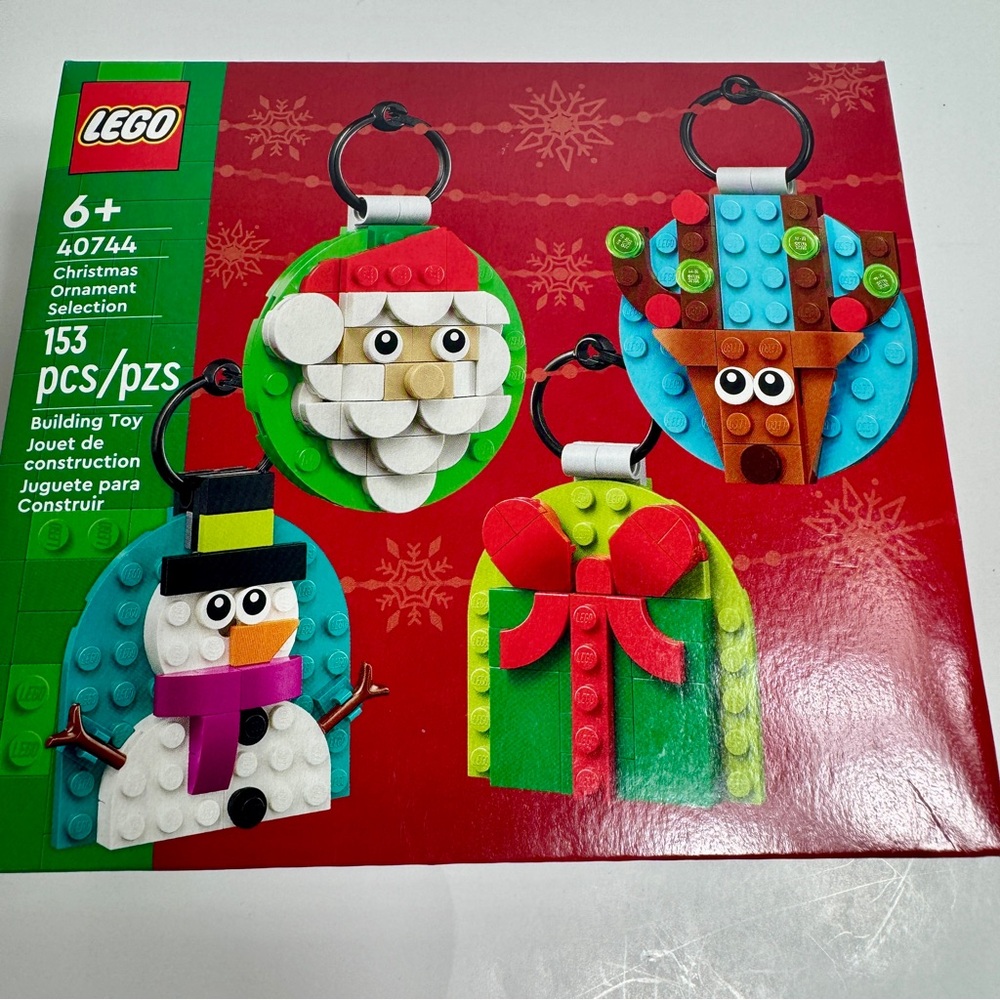 LEGO Holiday Ornament Set of 4- Christmas, Santa, Reindeer, Snowman, gift